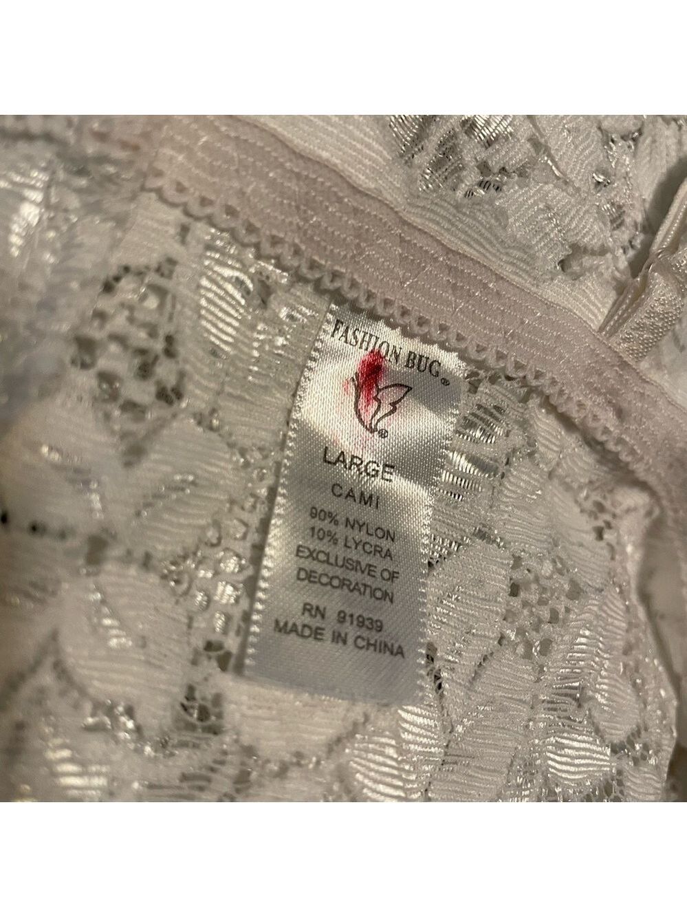 Fashion Bug White Lace Top Large - Picture 3 of 6